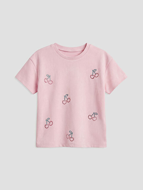 LCW Kids Kiraz Baskılı Kız Çocuk Tişört - S6MJ97Z1-FXK