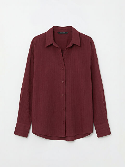 LCW Vision Çizgili Oversize Kadın Gömlek - S6MK13Z8-CWK