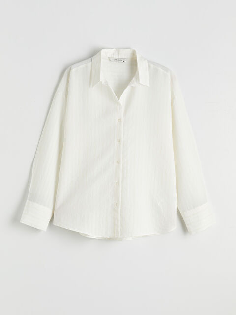 LCW Vision Çizgili Oversize Kadın Gömlek - S6MK13Z8-R9J