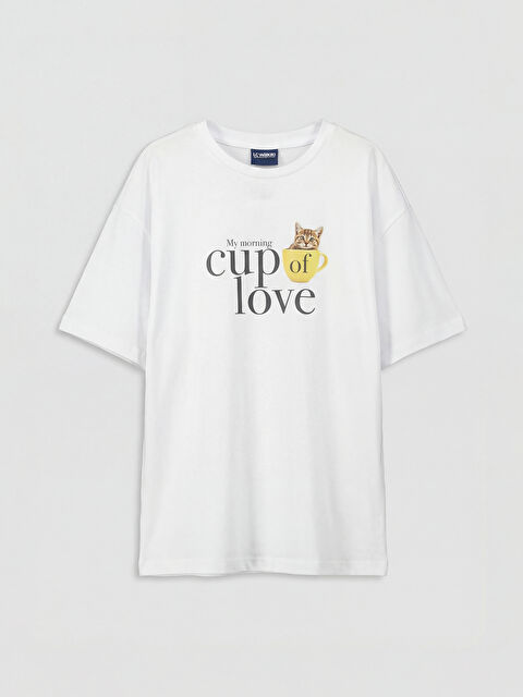 LCW Kids Bisiklet Yaka Baskılı Kız Çocuk Tişört - S6MK20Z4-FFB