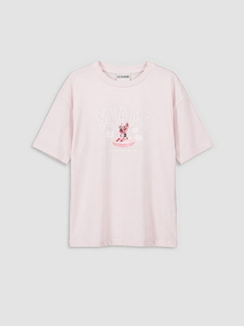 LCW Kids Футболка для девочек с круглым вырезом и принтом