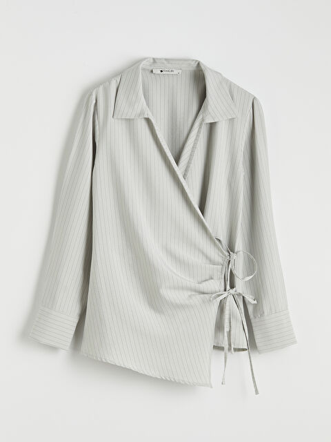 Soulife Kruvaze Kesim Bağlama Detaylı Kadın Gömlek - S6MK56Z8-CT0