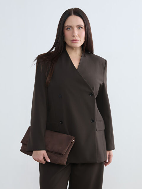 Soulife Kruvaze Yaka Kadın Blazer Ceket	 - S6MK58Z8-J0V