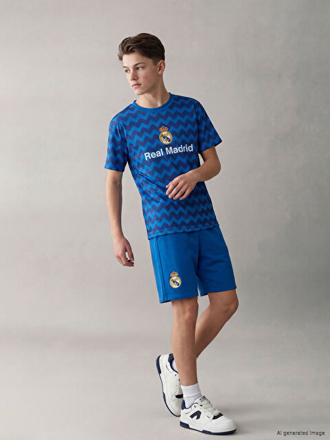 LCW Kids Real Madrid Baskılı Erkek Çocuk Şortlu Takım