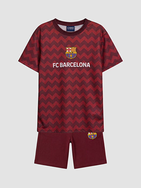 LCW Kids Barcelona Baskılı Erkek Çocuk Şortlu Takım