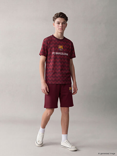 LCW Kids Barcelona Baskılı Erkek Çocuk Şortlu Takım