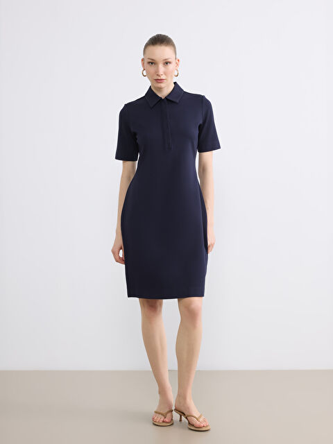 LCW EVERYDAY Polo Collar Mini Dress - S6ML01Z8-R4J