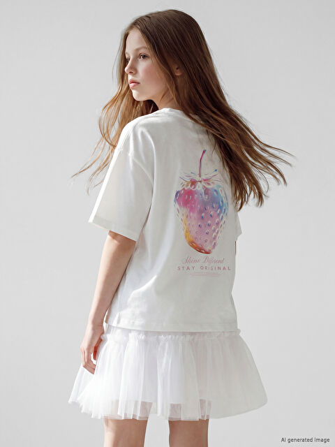 LCW Kids Djevojka BIJELA Majica kratkih rukava