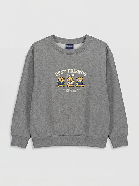 LCW Kids Girl GREY Sweatshirt - S6ML29Z4-LAM