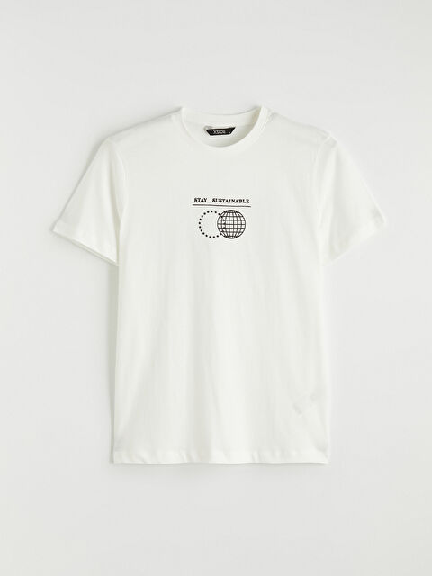 XSIDE Bisiklet Yaka Baskılı Penye Erkek Tişört - S6ML44Z8-R9J