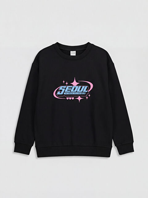 LCW Kids Girl BLACK Sweatshirt - S6ML50Z4-CVL