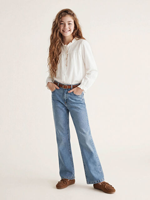 LCW Kids İspanyol Paça Kız Çocuk Jean Pantolon - S6ML52Z4-H45