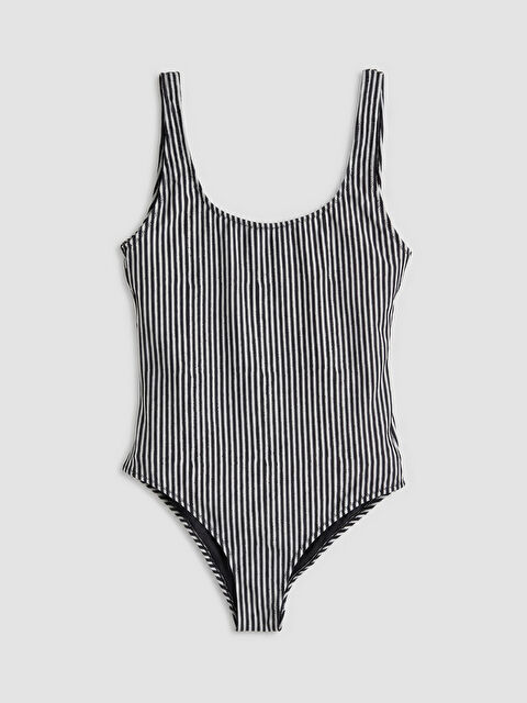 Soulife Dikişli Pedli Çizgili Kadın Mayo