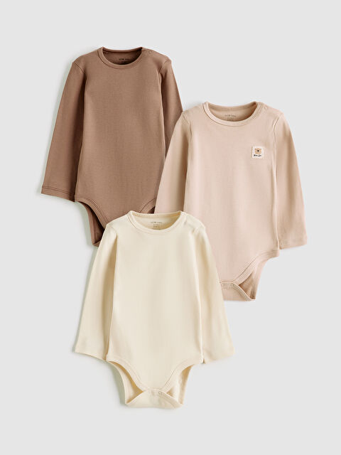 LCW baby Baskılı Erkek Bebek Çıtçıtlı Body 3'lü - S6ML95Z1-FPK