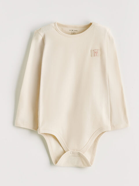 LCW baby Uzun Kollu Bisiklet Yaka Kız Bebek Çıtçıtlı Body - S6ML98Z1-YGQ