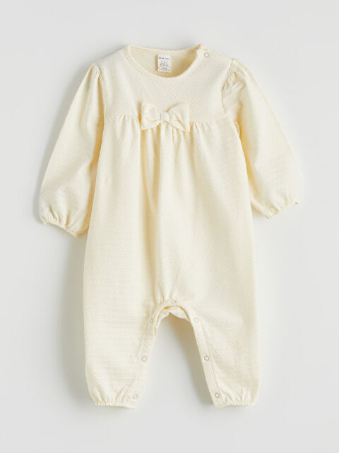 LCW baby Bisiklet Yaka Fiyonklu Kız Bebek Tulum - S6MM15Z1-FEQ