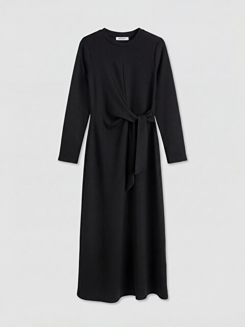 LCWAIKIKI Classic Bisiklet Yaka Bağlama Detaylı Elbise	 - S6MM60Z8-CVL