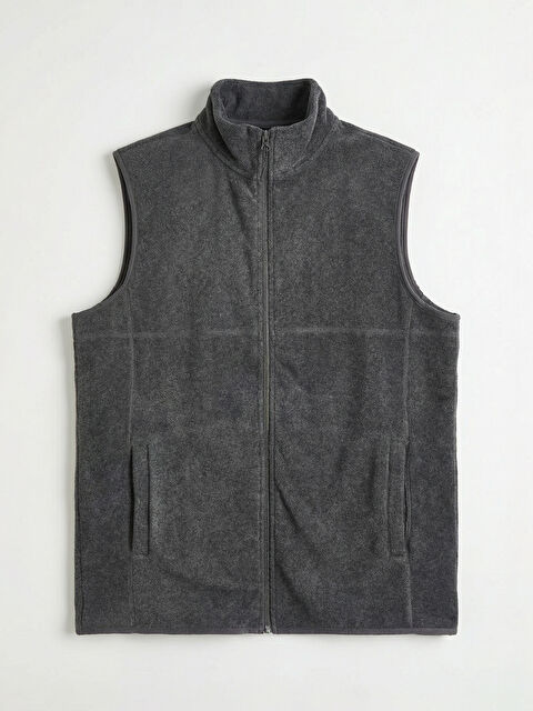 LCWAIKIKI Classic Standart Kalıp Dik Yaka Polar Yelek - S6MM89Z8-D3B