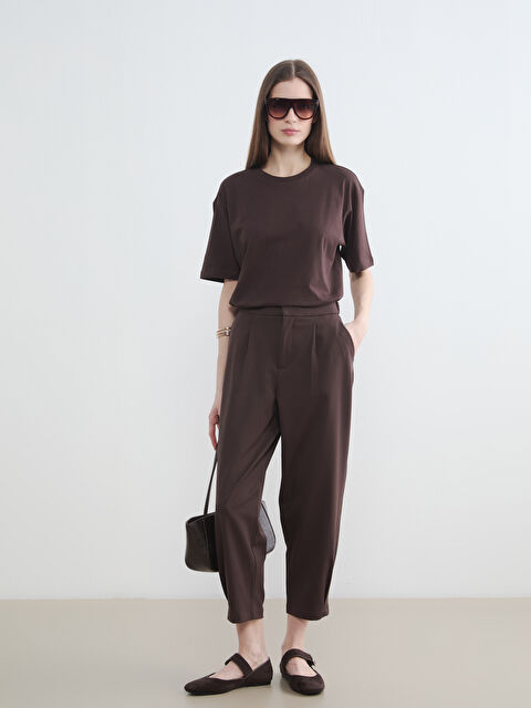 LCW Modest Beli Lastikli Kadın Pileli Kumaş Pantolon - S6MM97Z8-DJ7