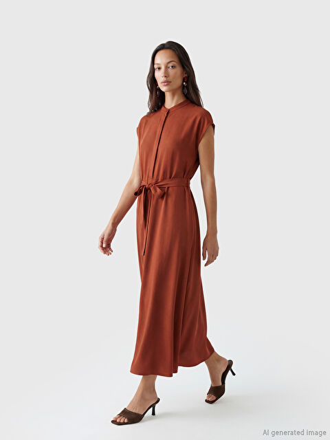 LCW EVERYDAY Hakim Yaka Kuşaklı A Kesim Belmando Elbise	 - S6MN21Z8-JSE