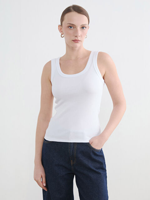 LCWAIKIKI Basic U Yaka Kadın Fitilli Atlet