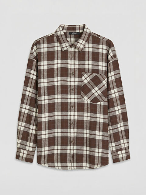 XSIDE Ekose Oversize Kadın Gömlek - S6MN45Z8-LLL