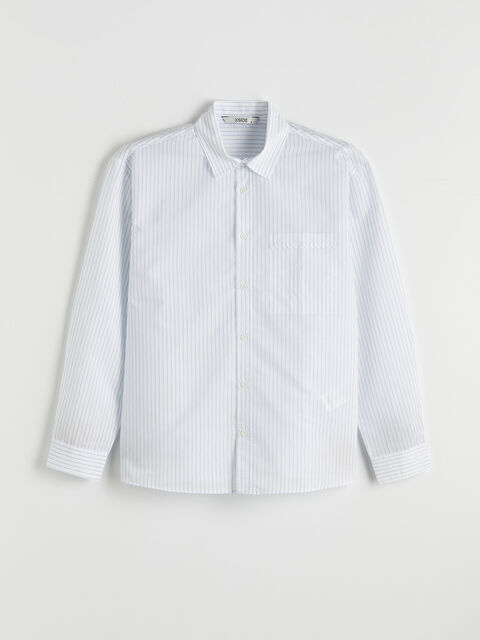 XSIDE Regular Fit Çizgili Poplin Erkek Gömlek - S6MN71Z8-LEH