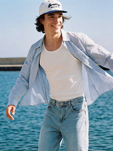 XSIDE Regular Fit Çizgili Poplin Erkek Gömlek