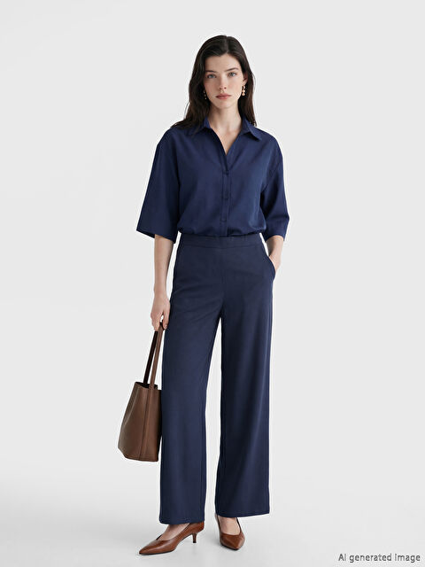 LCW Comfort Beli Lastikli Kadın Pantolon	 - S6MN87Z8-HEL