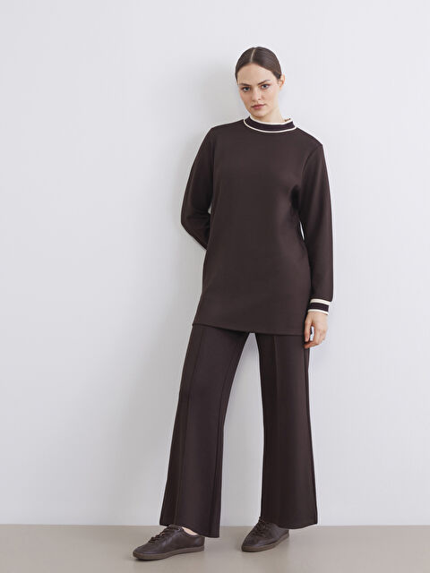 LCWAIKIKI Classic Beli Lastikli Geniş Paça Kadın Pileli Pantolon - S6MN95Z8-HDT