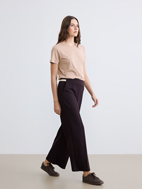 LCWAIKIKI Classic Beli Lastikli Geniş Paça Kadın Pileli Pantolon - S6MN95Z8-HQT