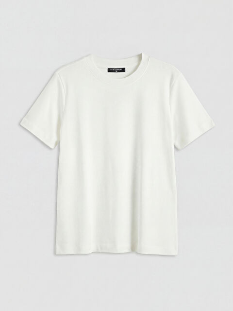 LCW Comfort Bisiklet Yaka Kadın Tişört - S6MO06Z8-Q6K