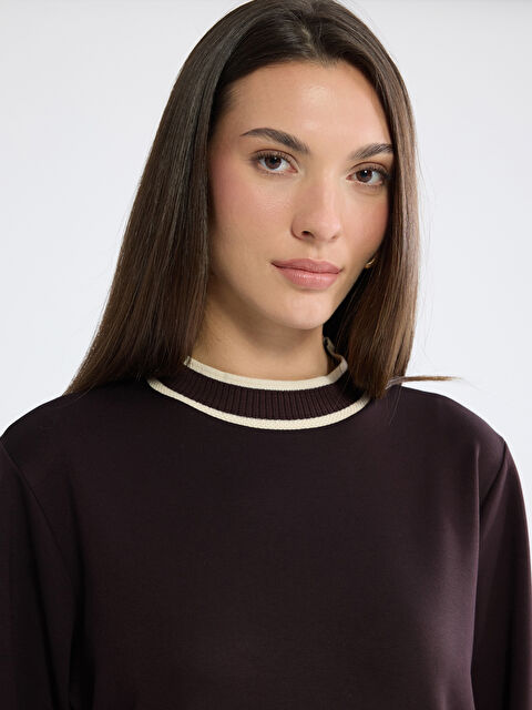 LCWAIKIKI Classic Dik Yaka Soft Touch Kadın Sweatshirt Tunik - S6MO11Z8-HQT