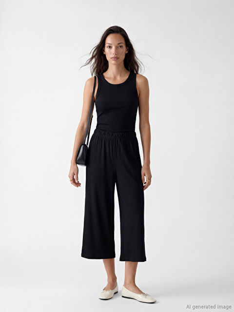 LC WAIKIKI Beli Lastikli Dokulu Kadın Kapri