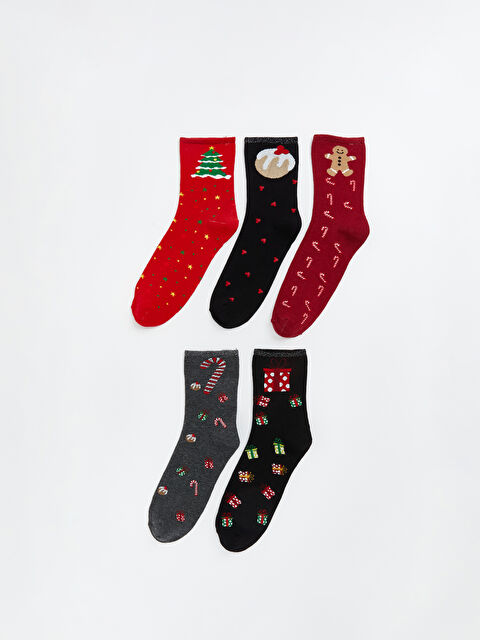 LCW DREAM Yılbaşı Temalı Kadın Soket Çorap  5'li - S6MO33Z8-J4N