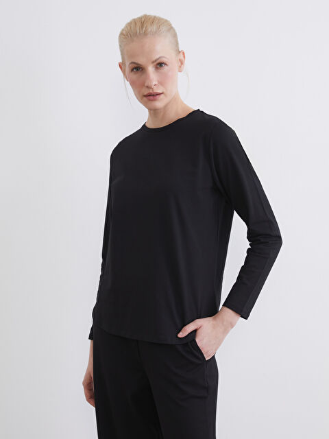 LCWAIKIKI Classic Bisiklet Yaka Kadın Tişört - S6MO48Z8-CVL