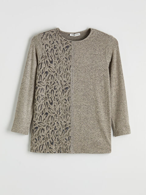 LCW Grace Bisiklet Yaka Desenli Bluz - S6MO54Z8-D2Y