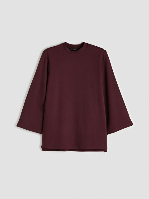 LCW Modest Dik Yaka Oversize Kadın Sweatshirt Tunik - S6MO64Z8-HNV