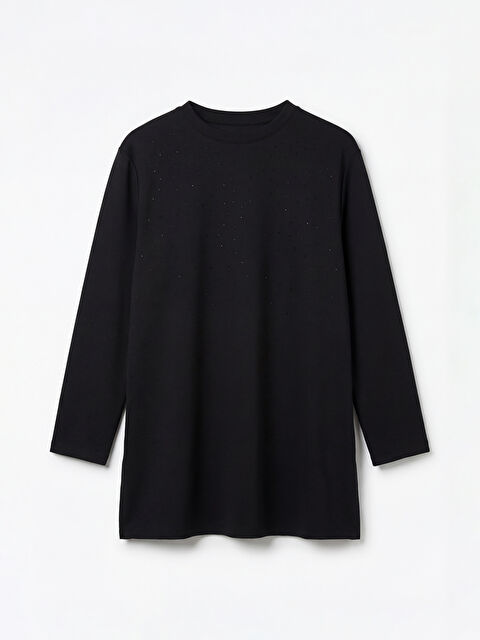 LCW Modest Taşlı Soft Touch Oversize Kadın Sweatshirt Tunik - S6MO65Z8-CVL