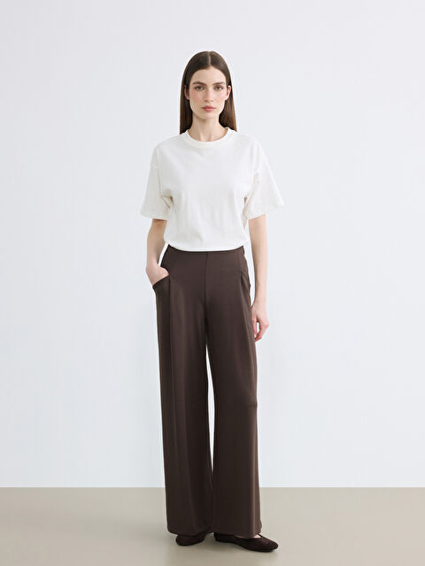 LCW Modest Standart Fit Geniş Paça Kadın Pileli Pantolon - S6MO68Z8-HDB