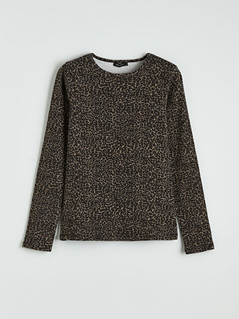 LCWAIKIKI Classic Bisiklet Yaka Leopar Desenli Bluz - S6MO88Z8-LQJ