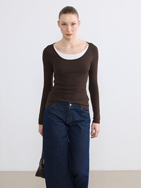 LCWAIKIKI Classic U Yaka Fitilli Kadın Body	 - S6MO89Z8-HDD