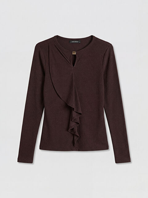 LCWAIKIKI Classic Bisiklet Yaka Fırfırlı Bluz - S6MO99Z8-HSK