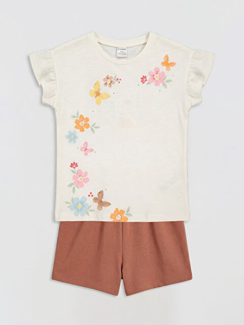 LCW Kids Çiçekli Kız Çocuk Takım