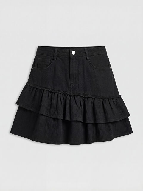 LCW Kids Kız Çocuk Katkat Jean Etek - S6MP16Z4-326