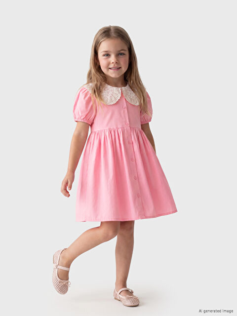 LCW Kids Bebe Yaka Kız Çocuk Elbise