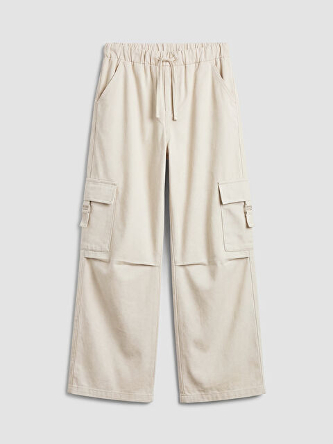 LCW Kids Loose Fit Kız Çocuk Gabardin Kargo Pantolon - S6MP77Z4-1D3