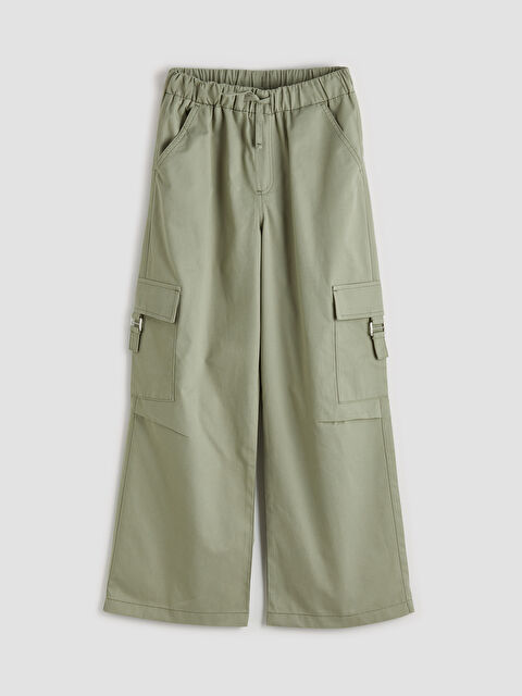 LCW Kids Loose Fit Kız Çocuk Gabardin Kargo Pantolon - S6MP77Z4-YUA