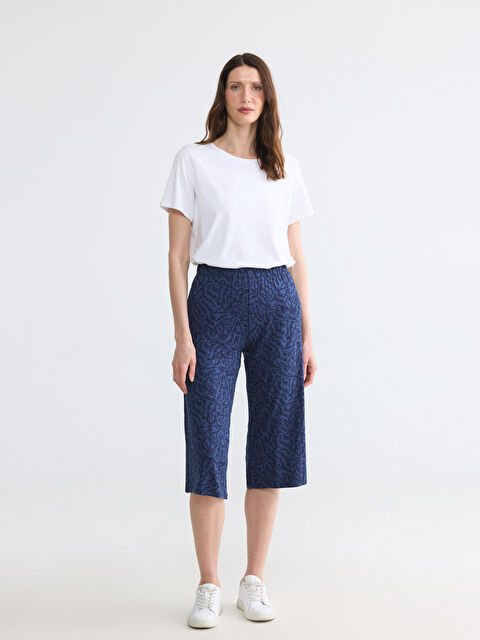 LCW Grace Beli Lastikli Desenli Kadın Kapri