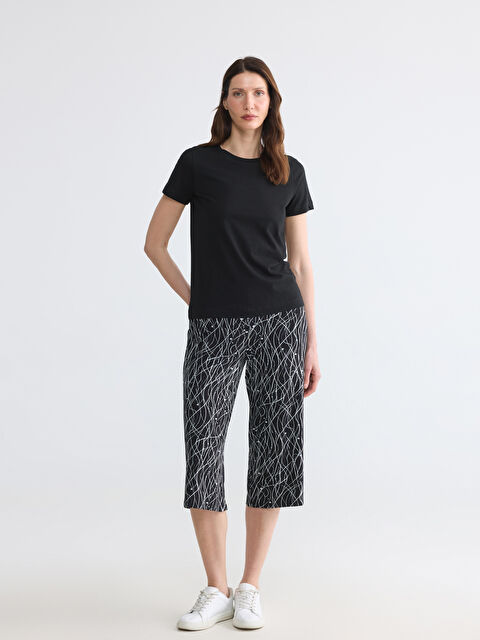 LCW Grace Beli Lastikli Desenli Kadın Kapri